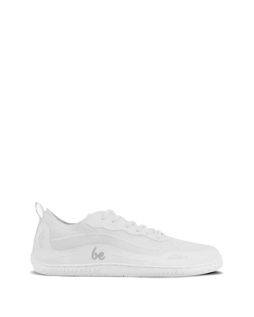 Be Lenka White Mesh-Panel Lace-Up Sneakers