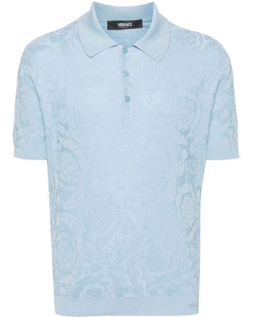 Versace T-shirt Met Jacquard in het Blue voor heren