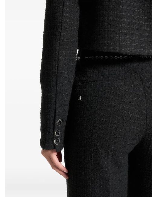 Manière De Voir Black Celine Cropped-Tweed-Jacke mit Perlendetail