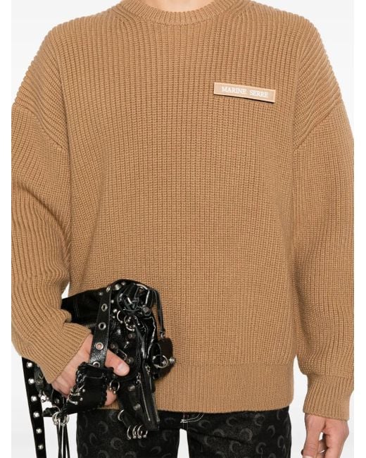 MARINE SERRE Brown Merino Sweater