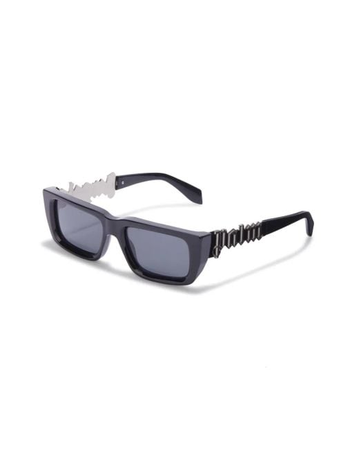 Palm Angels Blue Milford Rectangular-Frame Sunglasses