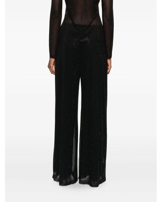 Marella Black Sequin-embellished Wide-leg Trousers