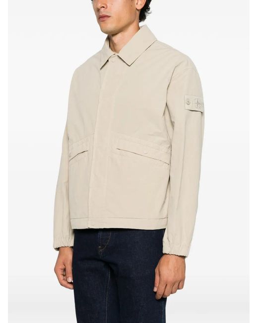 Stone Island Natural Ghost Logo-Patch Jacket for men