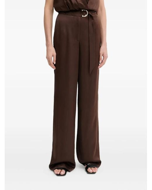 MARCIANO BY GUESS Brown Iva Logo-Plaque Trousers