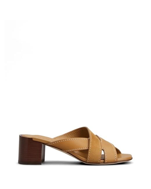 Tod's Brown Cross-Strap Sandals