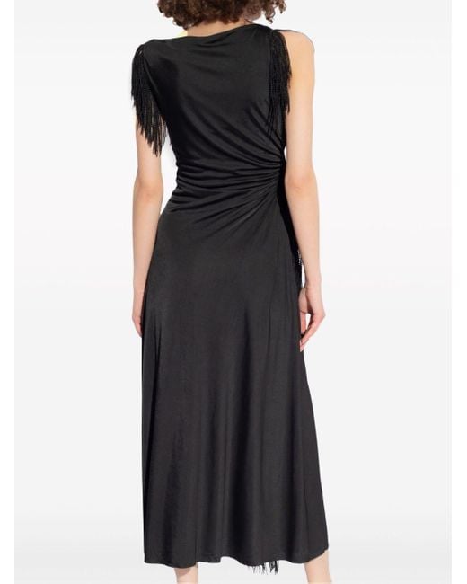 Lanvin Black Embroidered-detailing Midi Dress
