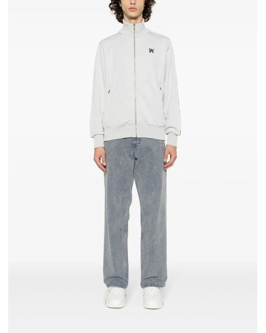 Palm Angels White Monogram Track Jacket for men