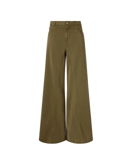 Pinko Green Winona Wide-Leg Jeans