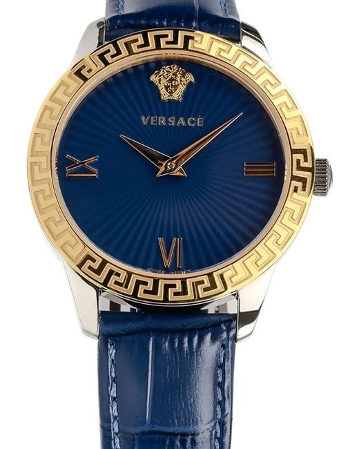 Versace Blue Greca Bezel 38Mm Watch