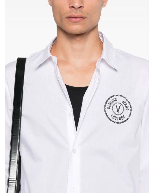 Chemise À Détail De Chaîne V-Emblem Versace Jeans Couture pour homme en coloris White