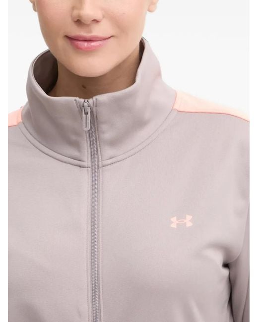 Under Armour Gray Stripe-Detail Tracksuit