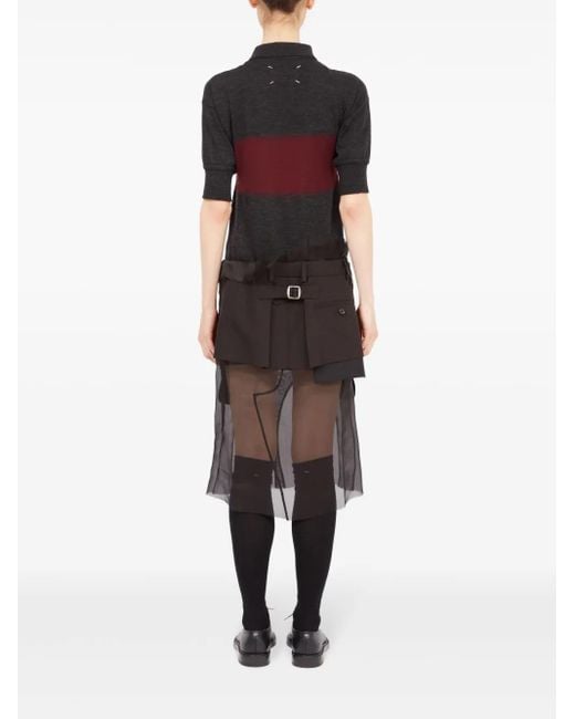 Maison Margiela Black Cotton-Wool Blend Midi Dress