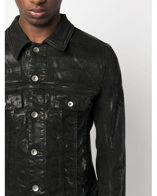 Veste Trucker en jean à boutonnière Rick Owens pour homme en coloris Black