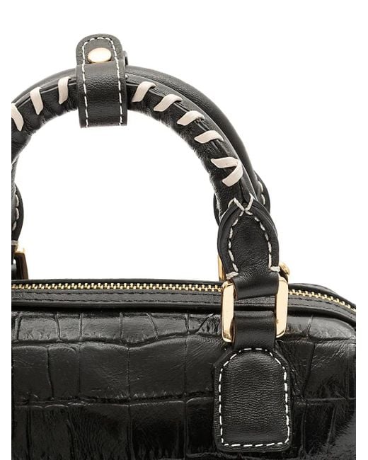 Bolso Maia Bowling con asa trenzada Isla de color Black