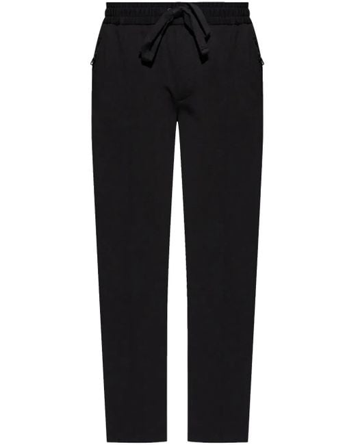 Dolce & Gabbana Black Cotton Track Pants for men