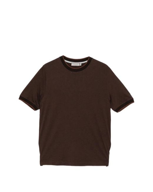 Canali Brown Crewneck T-Shirt for men