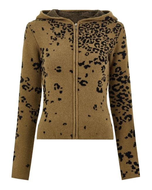 Protémoa Green Cheetah-Print Zip-Up Hoodie