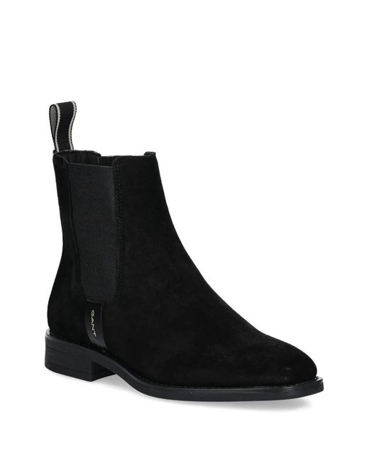 Gant Black Elasticated Panel Pull-Tab Boots