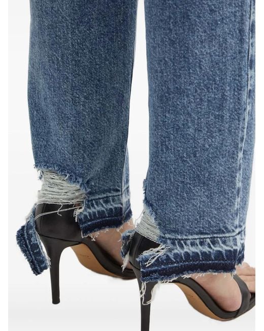 Guess Blue Frayed-Effect Denim Jeans
