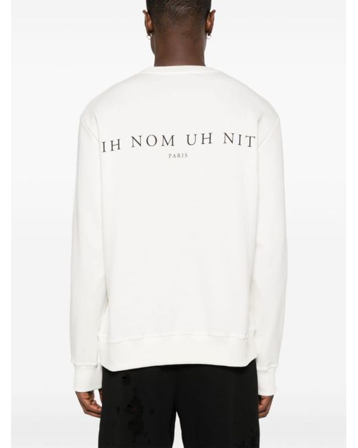 Ih Nom Uh Nit White Graphic-print Cotton Sweatshirt for men