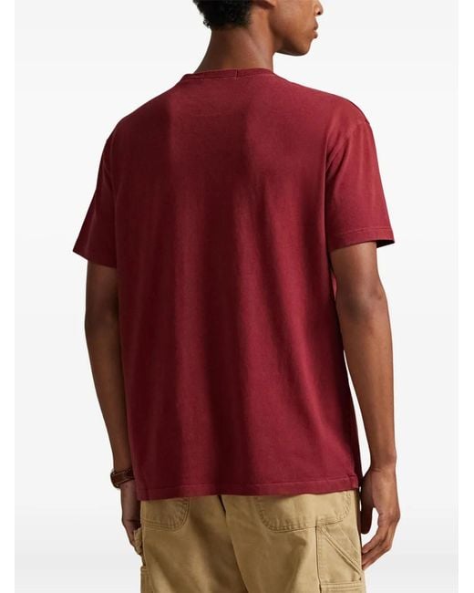 Polo Ralph Lauren Red Logo-Detail Crew-Neck T-Shirt for men