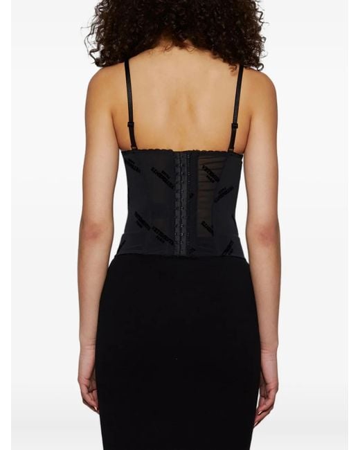 Vetements Gray Checked Corset Top