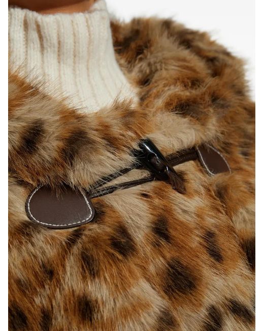 Munthe Natural Leopard-Print Toggle Coat