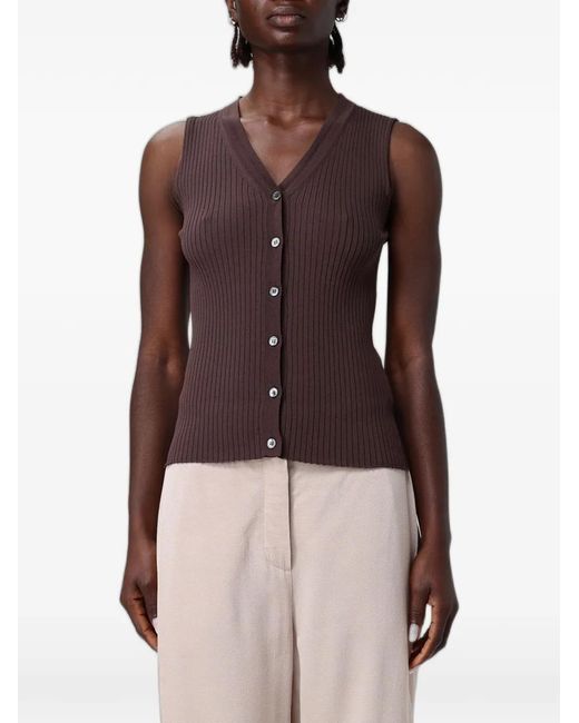 Antonio Marras Purple Gilet Côtelé À Col V