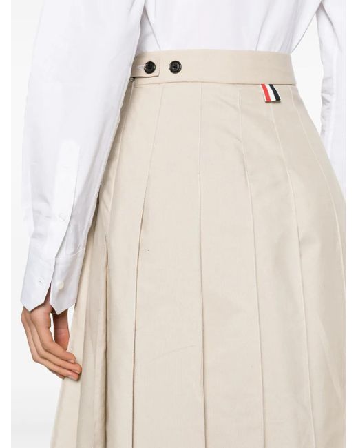 Thom Browne Midi-Plooirok in het Natural