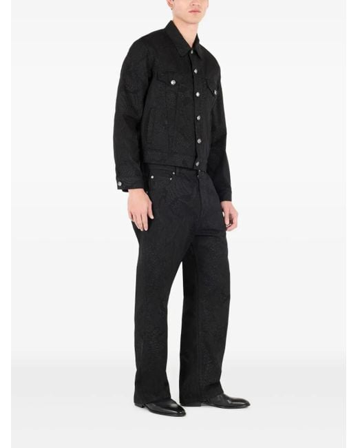 Roberto Cavalli Black Python-Print Jacket for men