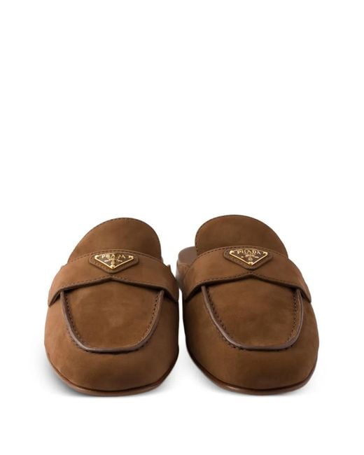 Prada Brown Nubuck Mules