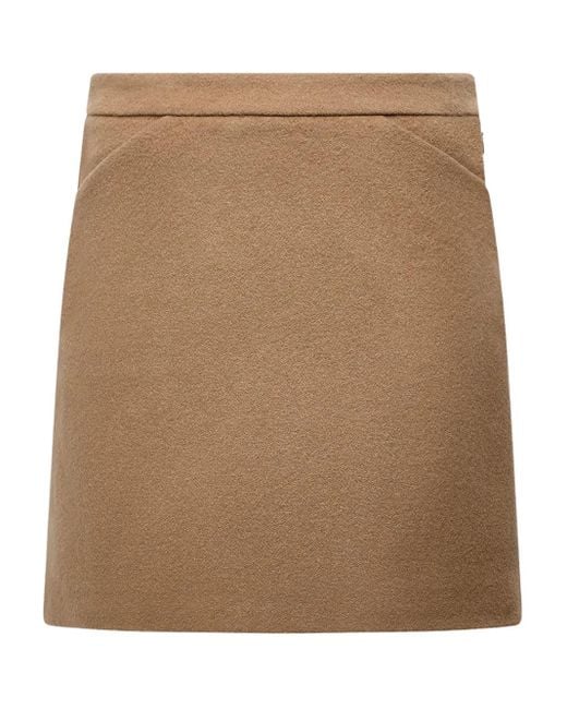 Another Tomorrow Brown Tailored Mini Skirt