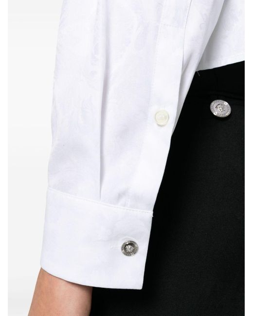 Versace バロッコ クロップドシャツ White