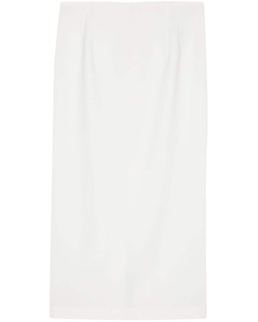 Boglioli White Dart-detail Skirt