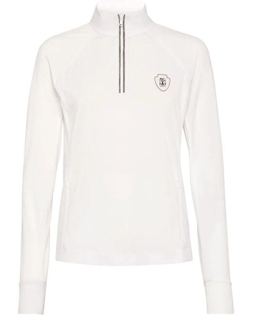 Brunello Cucinelli White Logo-Patch Jersey