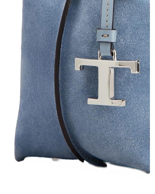 Tod's Blue Suede Bucket Bag
