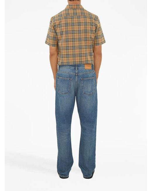 Burberry Brown Check Print Short-sleeve Shirt for men
