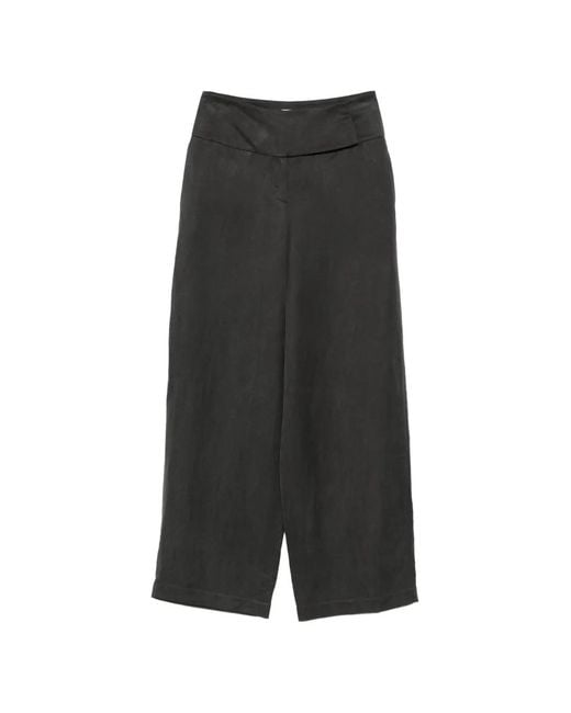 Alysi Gray High-Waisted Trousers