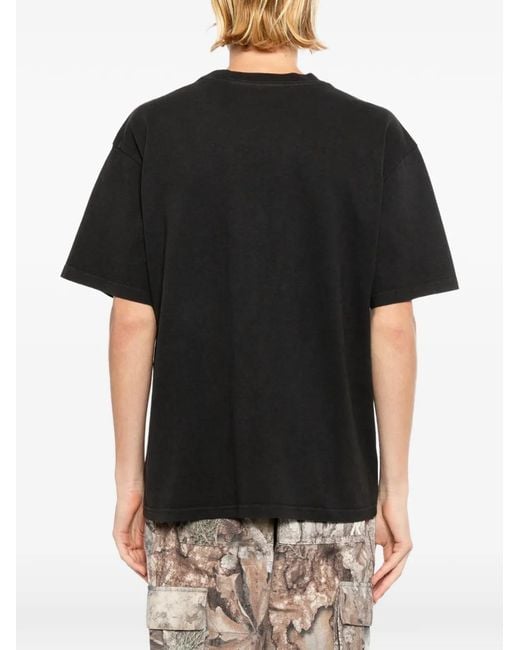 Melt Black Skeleton-Print T-Shirt for men
