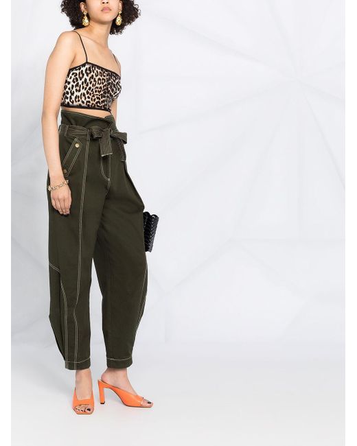 Ganni 合成繊維 レオパード クロップドトップ Lyst