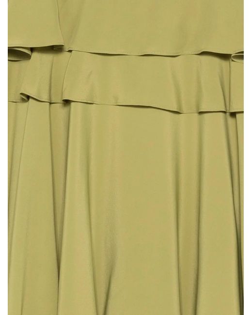 AMI Green Ruffled Mini Dress
