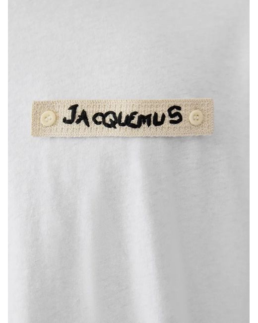 Jacquemus White Silk And Nylon Knit T-Shirt for men
