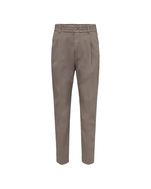 Drykorn Gray Pleated Tapered Trousers for men