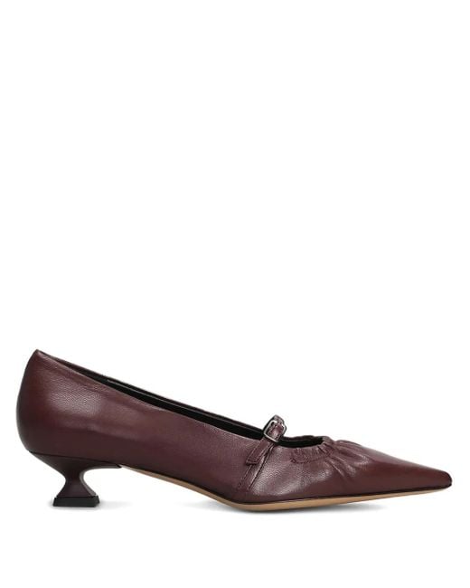 The Seller Brown Pointed-Toe Buckle Pumps