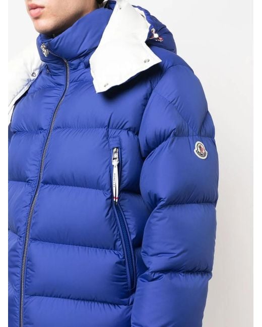 Moncler Blue Feather-Down Padded Puffer Jacket for men
