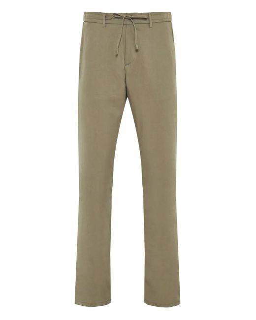 Canali Gray Drawstring Straight-Leg Trousers for men
