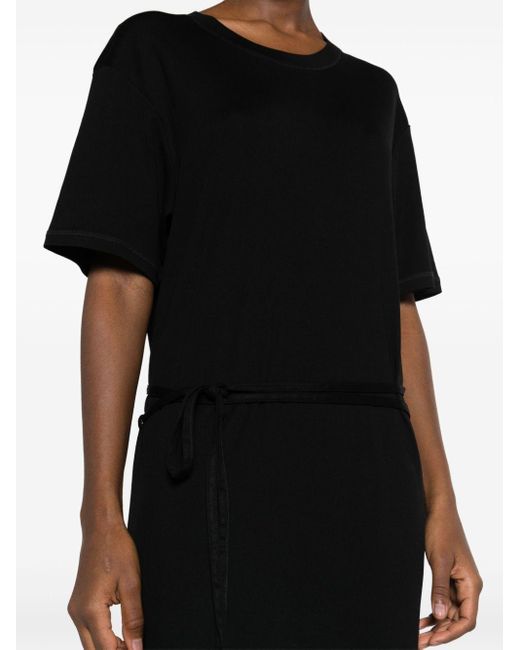 Lemaire Black Belted Rib T-Shirt Dress
