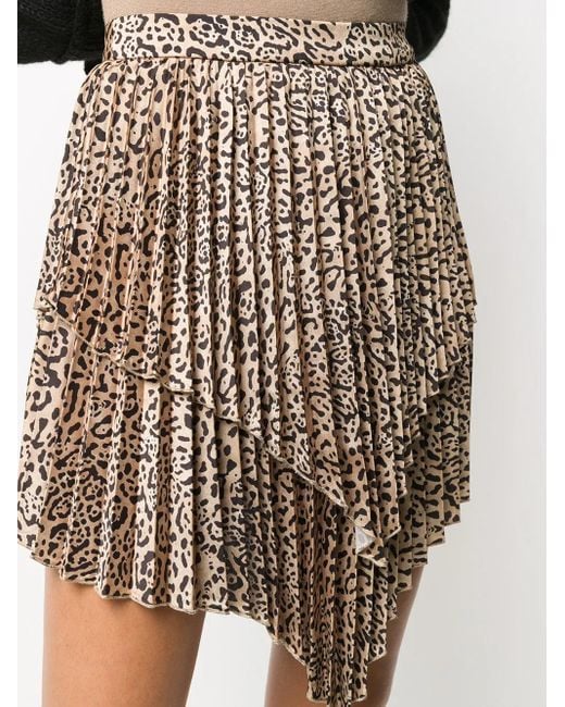 WANDERING Natural Layered Pleated Skirt