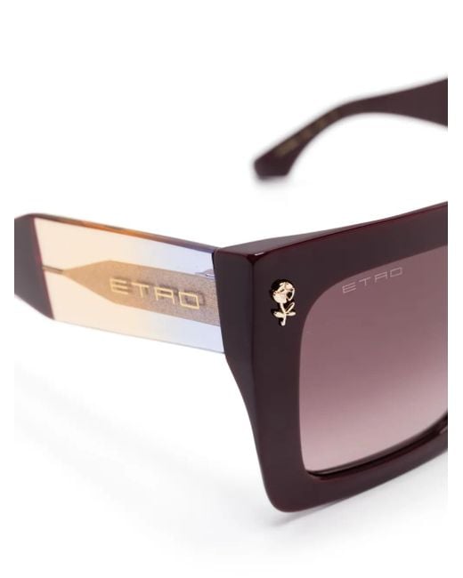 Etro Pink Square-Frame Sunglasses