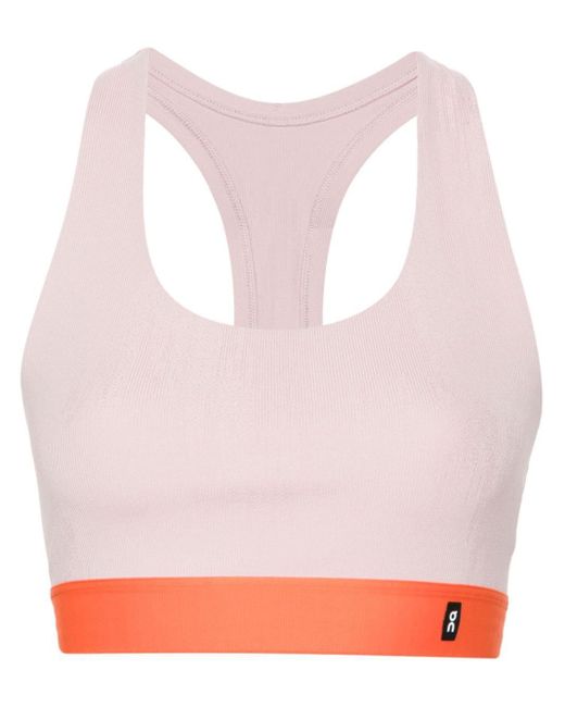On Shoes Pink Pace Sports Bra